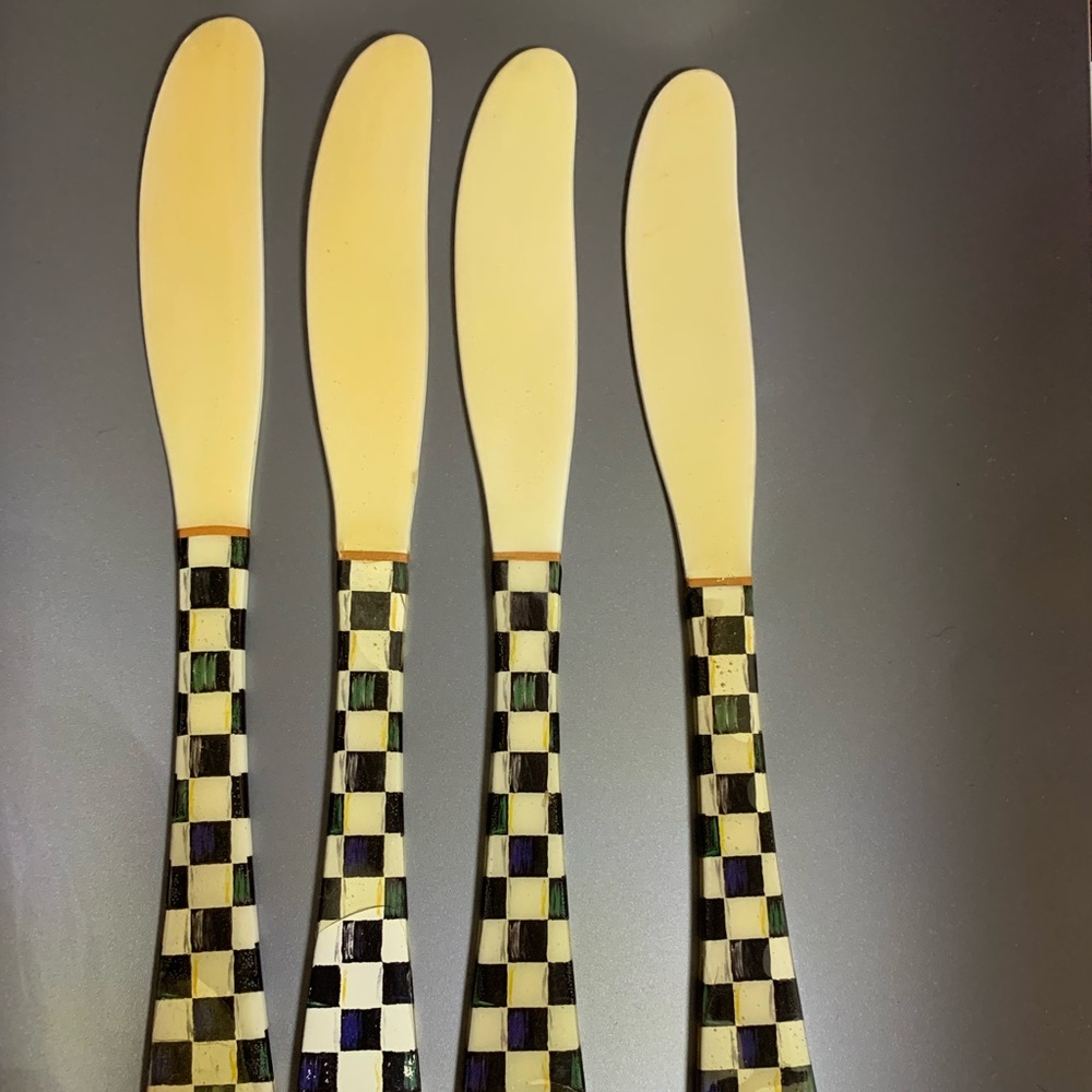 Authentic Mackenzie Childs 4 Dinner Knives